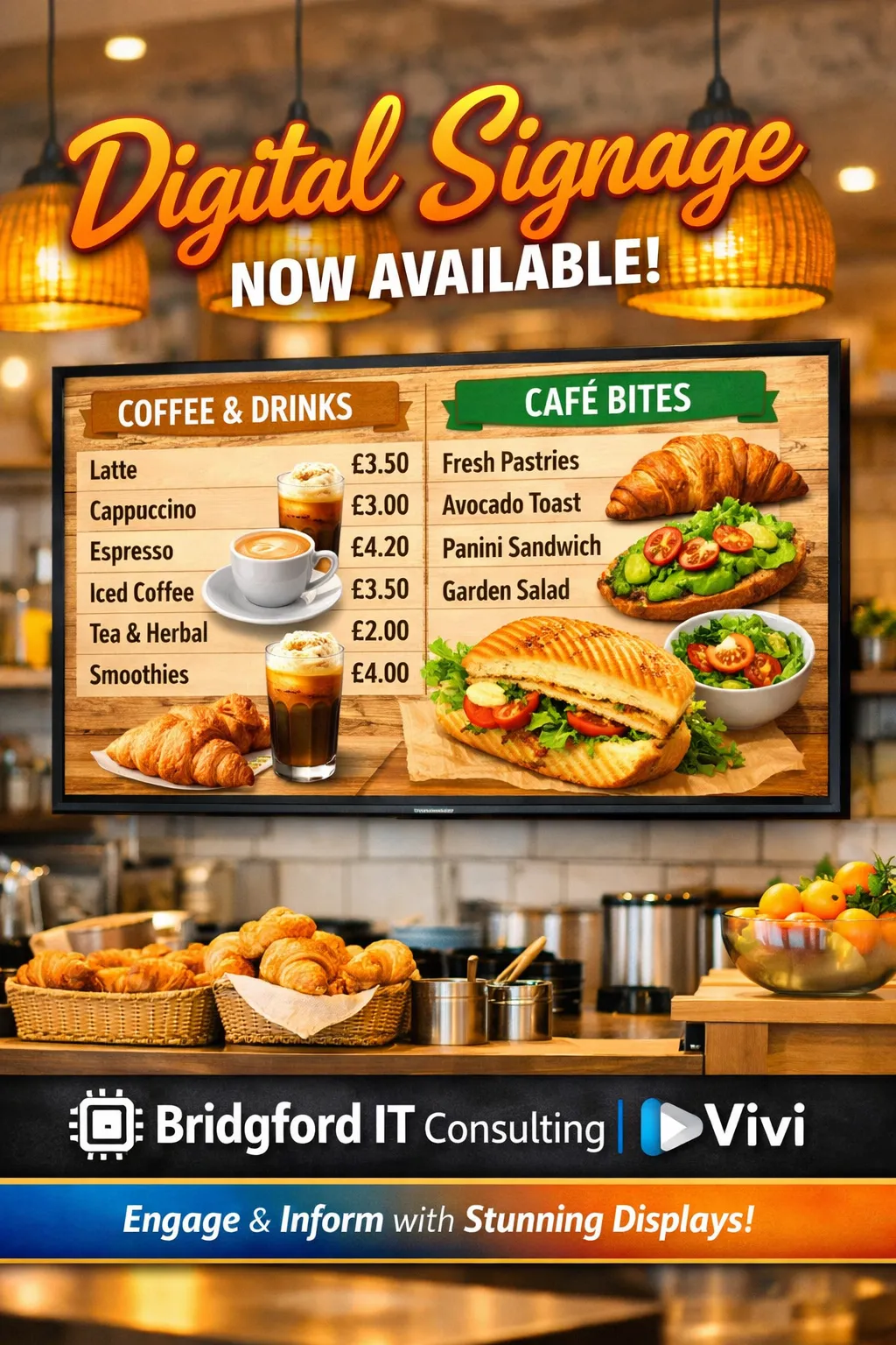 Digital Signage installation for West Bridgford businesses by Bridgford IT Consultants